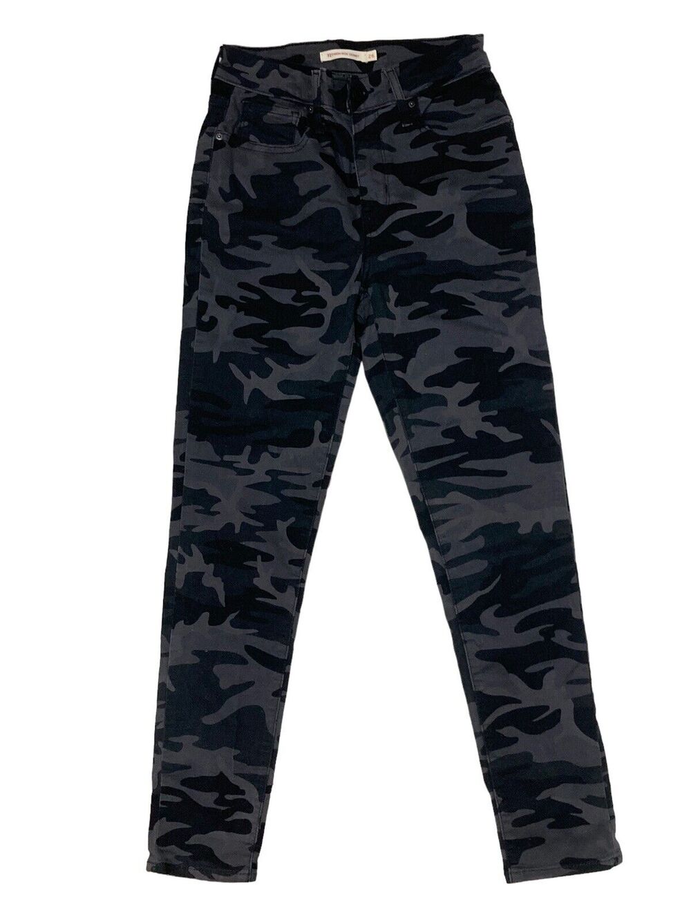 Levi’s 721 High Rise Black Grey Camo Camouflage Skinny Jeans Size 26